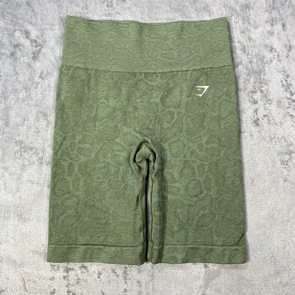 Gymshark Shorts Womens Medium Workout Athletic Biker Gym Yoga Scrunch Snakeskin
